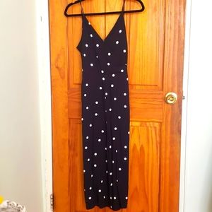 Navy Blue Polka Dot Jumpsuit